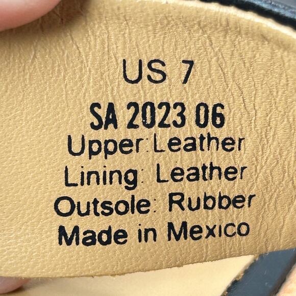 Nisolo Double-Strap Wood Bottom Heels Black Women's 7 NWOB Anthropologie - Picture 9 of 9